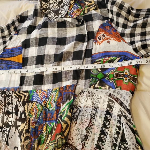 Feratelli Mixed Media Print Coverup Kimono Cardigan Multicolor XL - Picture 12 of 12